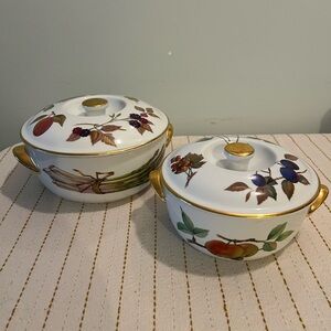 Royal Worcester Evesham Gold Trim Covered Dishes